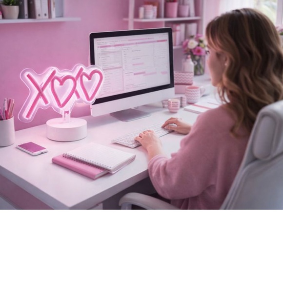 Neon Pink XO Heart Light - Picture 3 of 3